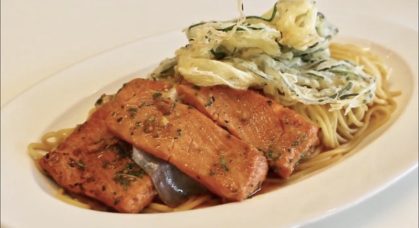 송어달래간장파스타