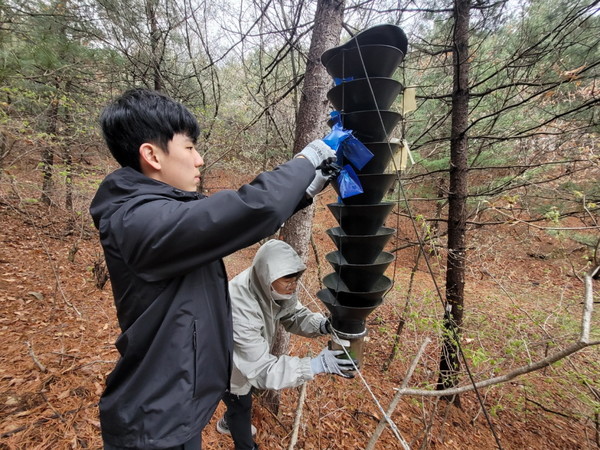 유인 트랩 설치 작업.