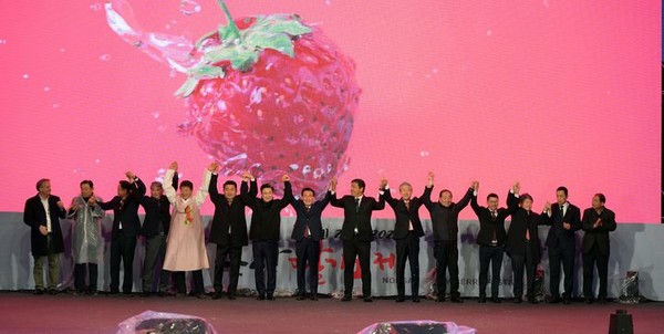 22일 논산시민공원에서 열린 ‘2024 논산딸기축제’ 개막식