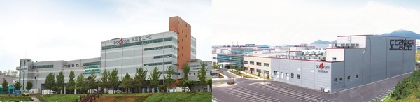 도드람엘피씨공사(왼쪽), 도드람김제FMC(오른쪽) 전경.