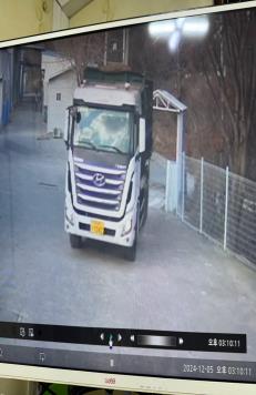 농장 출입차량 2단계 소독 미실시 모습.