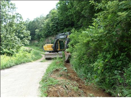 경기 양주 임도 배수로 정리 작업