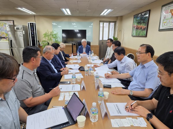 축산물유통단체협의회 대표자 회의 모습.