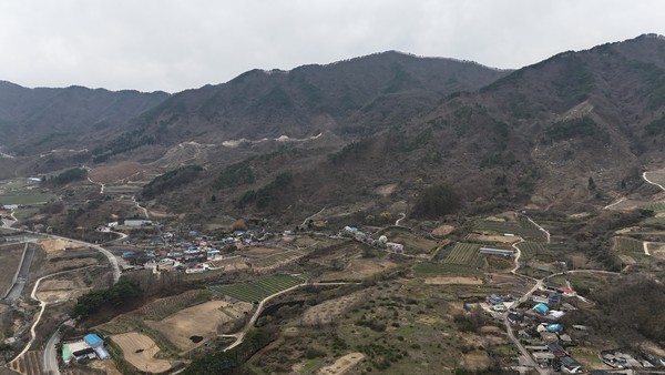 하늘에서 본 무주군 무풍선도산림경영단지