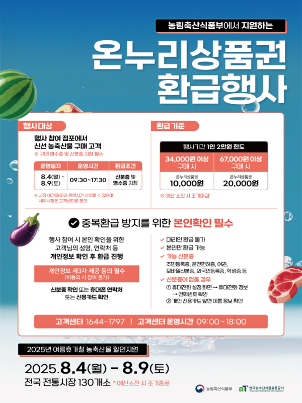 온누리상품권 환급행사 포스터.