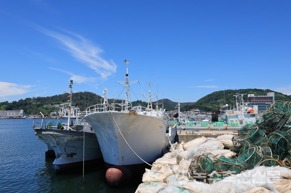 경북 포항시 구룡포항은 AI기술을 접목, 4차 산업혁명 시대의 미래 어항을 그려나가고 있다. 사진은 구룡포항에 정박중인 어선.