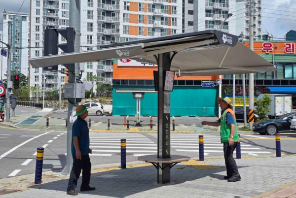  폭염 저감시설 점검 모습