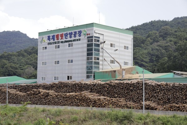 충북 단양군의 목재펠릿단양공장 전경
