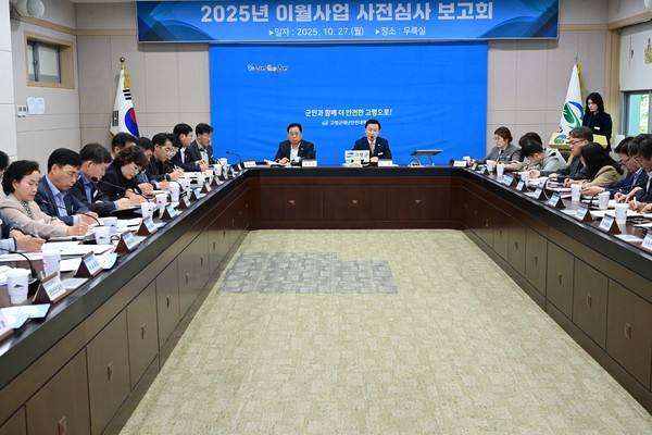 경북 고령군 이월예산 사전심사 보고회 모습