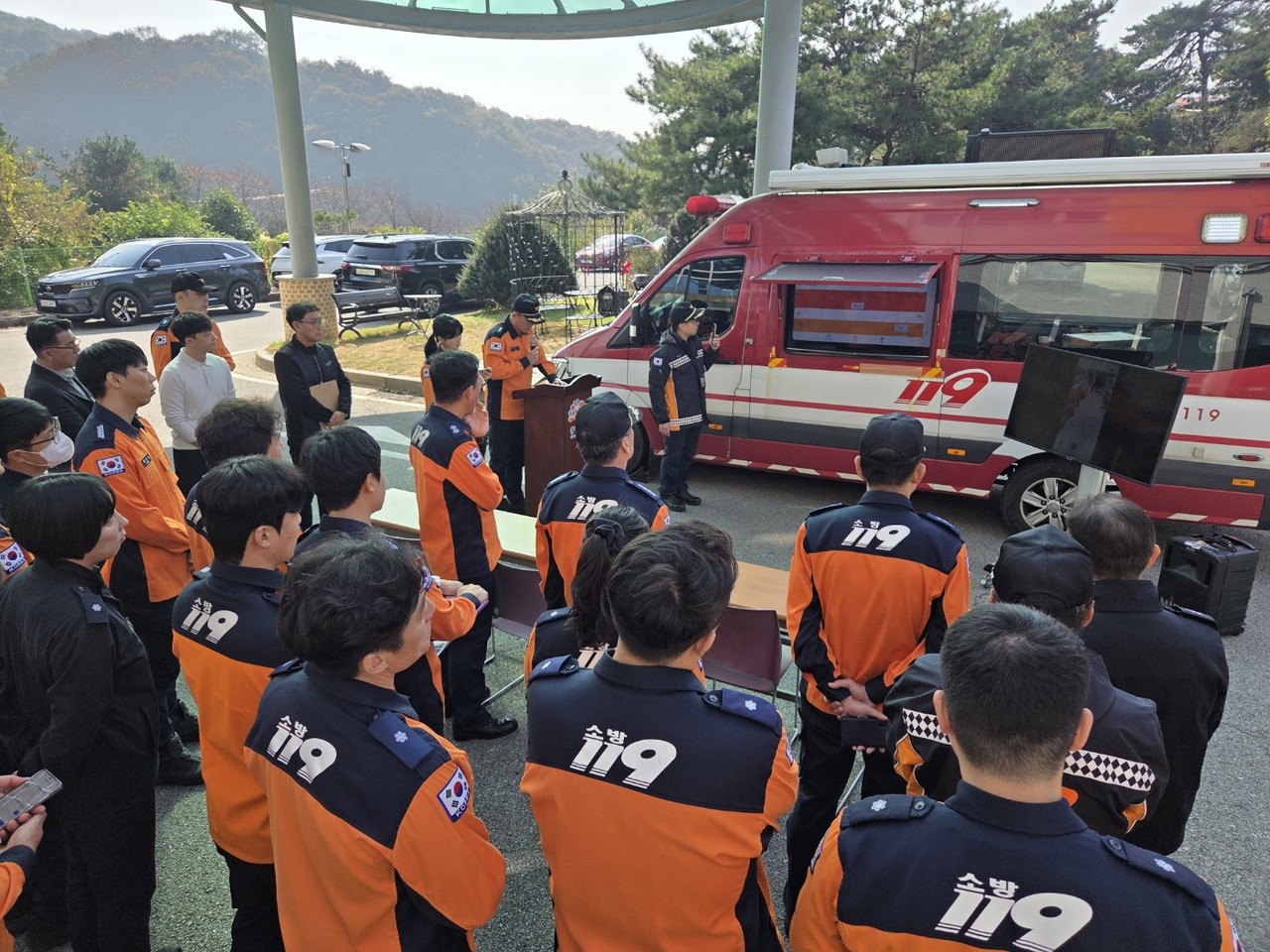 31일 진행한 ‘스마트 소방시스템 기능별 시연회’