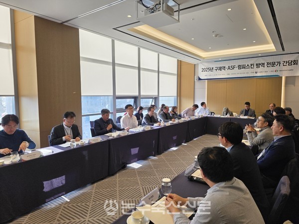 농림축산식품부는 지난 20일 ‘2025년 구제역·ASF·럼피스킨 방역 전문가 간담회’를 세종특별자치시에 위치한 코트야드 바이 메리어트 호텔에서 개최했다. 이동식 농식품부 방역정책국장이 간담회에 앞서 인사말을 하고 있다.