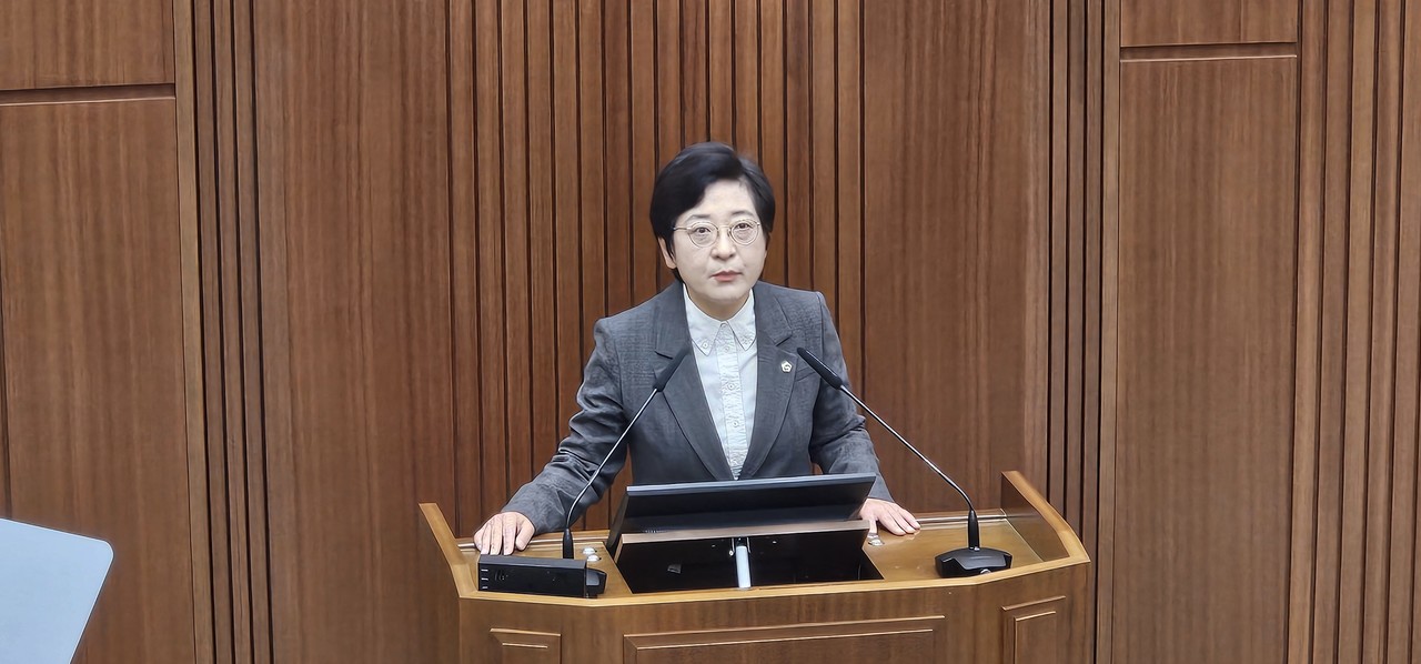 5분 발언을 하고 있는 이순열 세종시의원