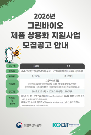 그린바이오 기업 상용화·수출 지원 확대...28개 기업 모집 - 뉴스 썸네일 이미지